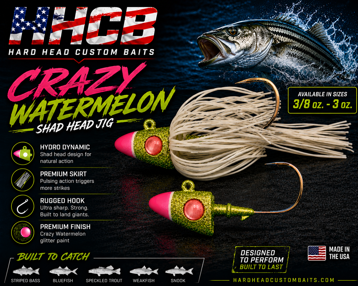 Shad Head Jig "Crazy Watermelon"