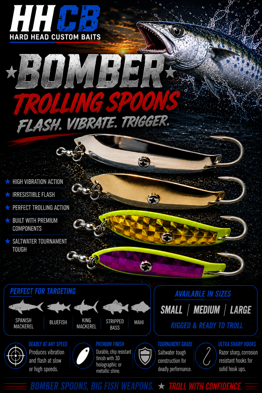 Bomber Trolling Spoons