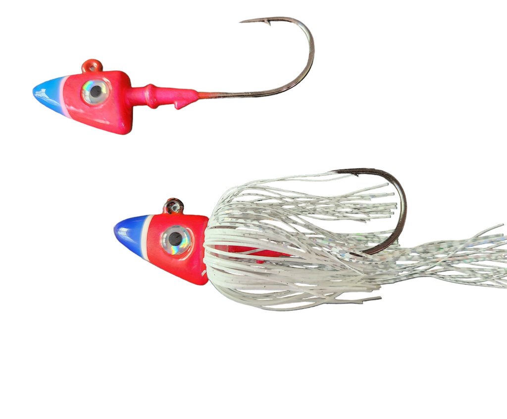 capti-baiter fish attractant lure Shad Head Jig "Captain America" – Hard Head Custom Baits