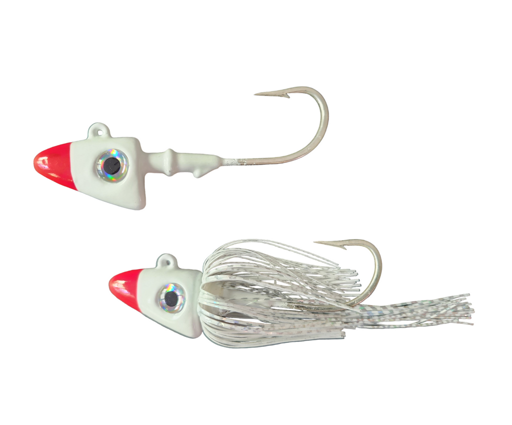 buoy fishing lure Shad Head Jig "Red/White Buoy " – Hard Head Custom Baits