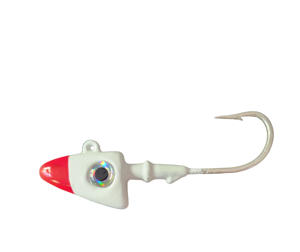 buoy fishing lure Shad Head Jig "Red/White Buoy " – Hard Head Custom Baits