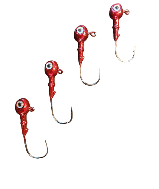 1/8 oz.  "Ruby Red" Perch Heads