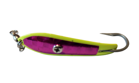 #1 "Chartreuse w/Pink Prism" Bomber Trolling Spoon