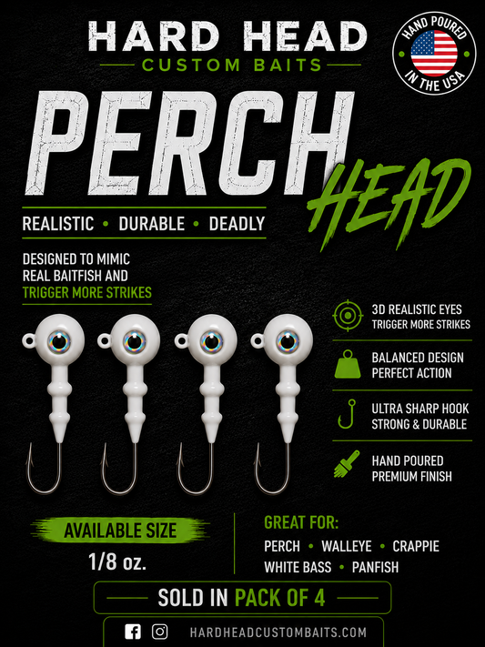 1/8 oz.  "White" Perch Heads