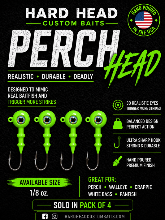 1/8 oz.  "Green" Perch Heads