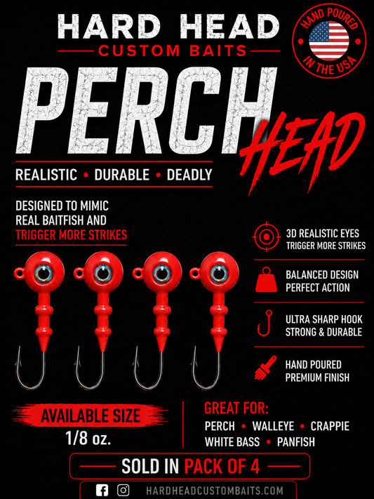 1/8 oz.  "Red" Perch Heads