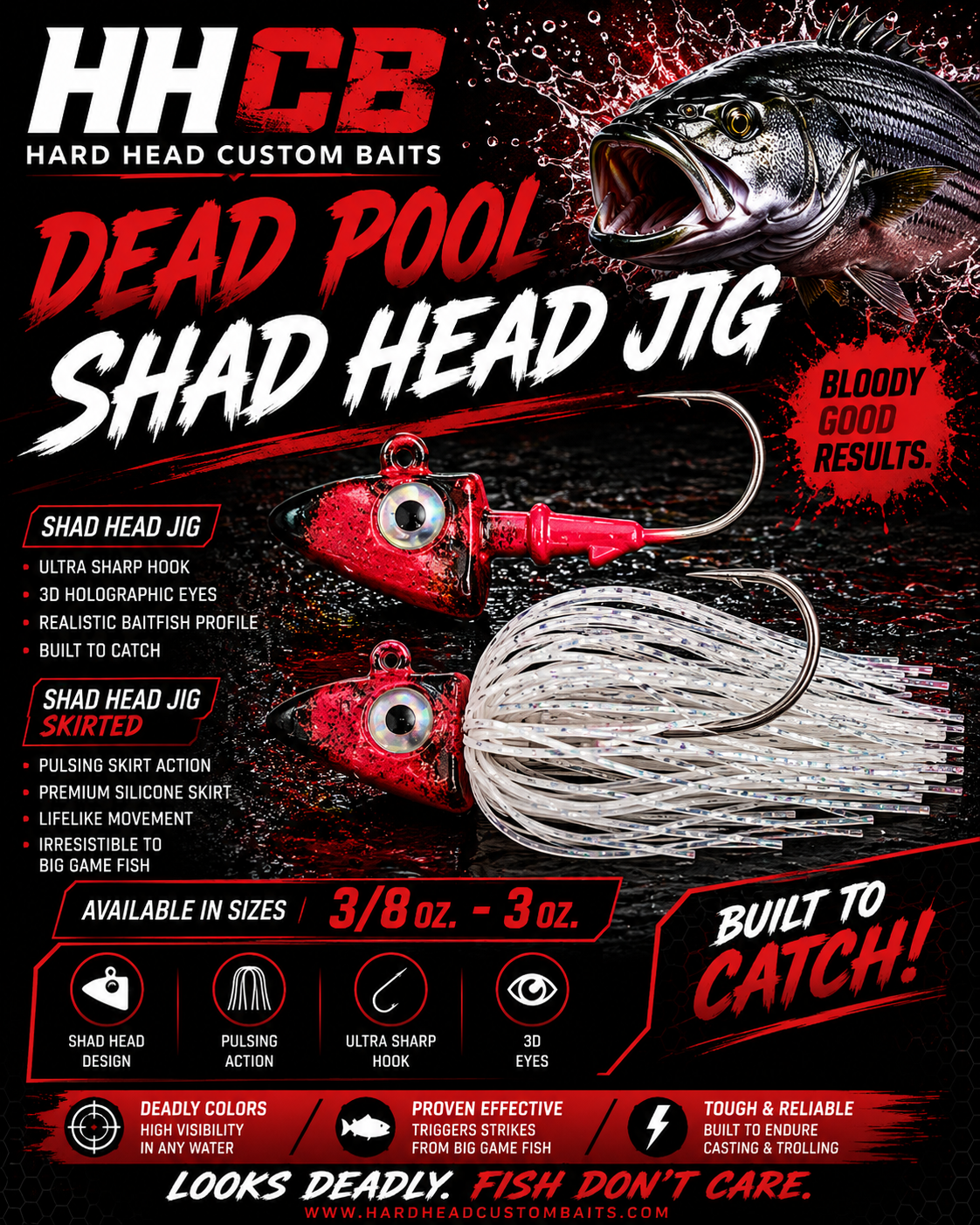 Shad Head Jig  "Deadpool"